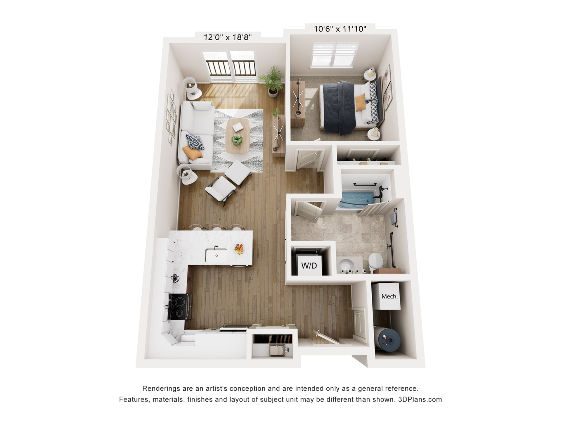 Monadnock Place - One-Bedroom Floorplan