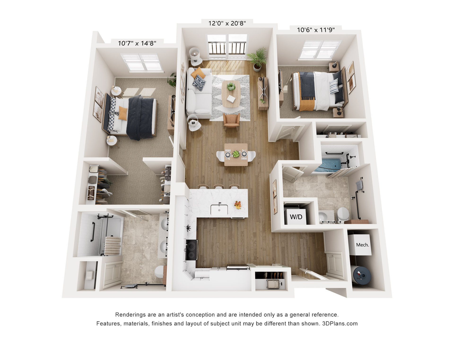 Monadnock Place - Two-Bedroom Floorplan