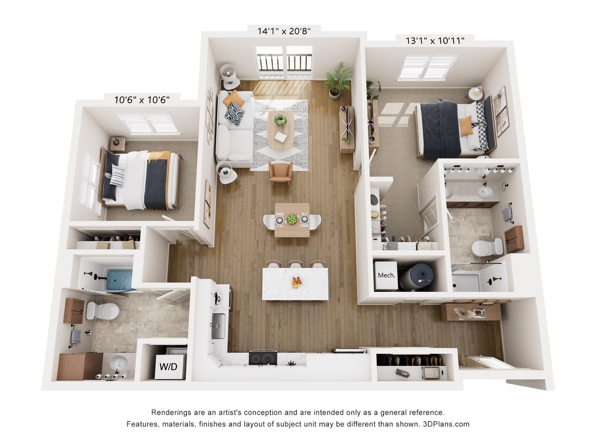Monadnock Place - Two-Bedroom Floorplan