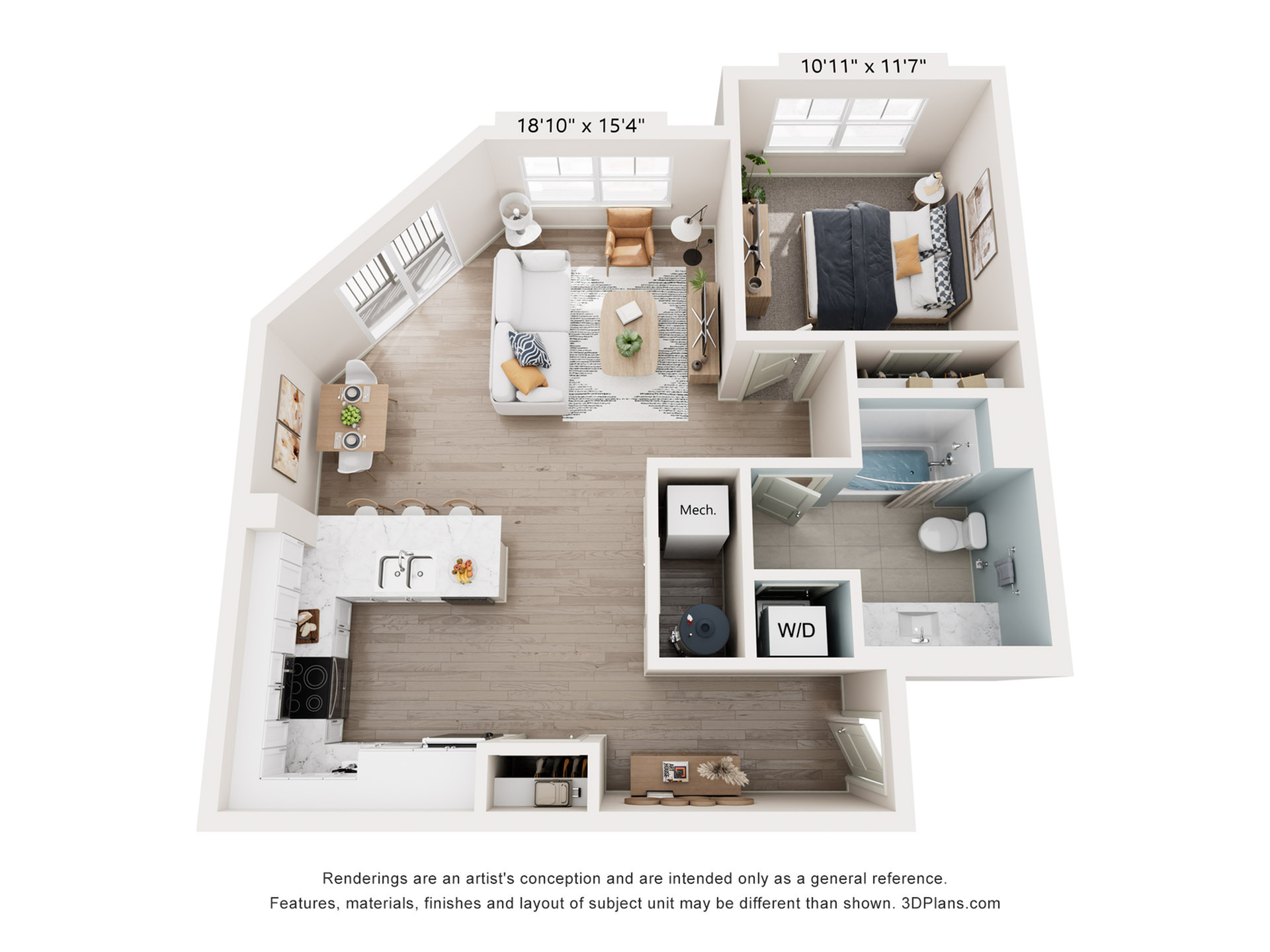 Taylor Pointe - One-Bedroom Floor Plan