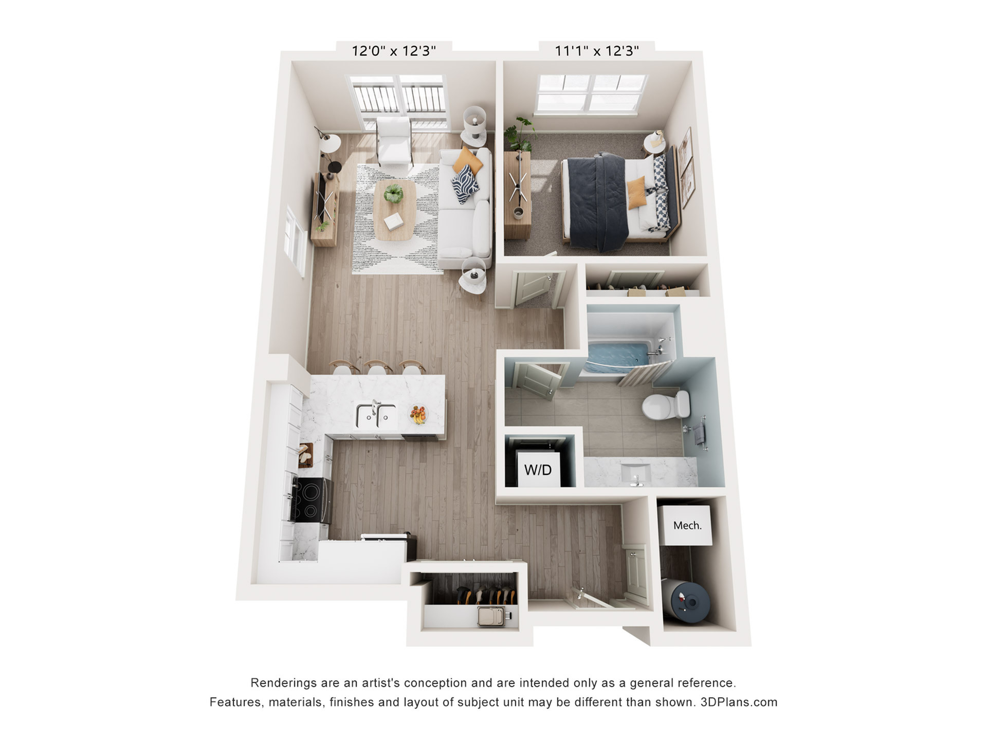 Taylor Pointe - One Bedroom Floorplan