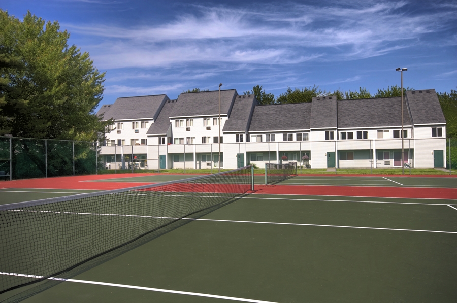 Convenient lighted tennis courts at our apartments in Falmouth ME