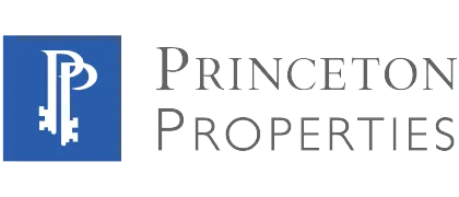 Logo of Princeton Properties featuring a blue square with stylized white initials and keys, alongside the company name in elegant gray text.