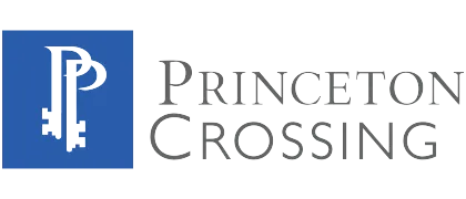 Princeton Crossing logo featuring a stylized key and modern typography, conveying elegance and sophistication.