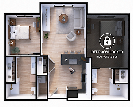 2 Bedroom - Lock-Off
