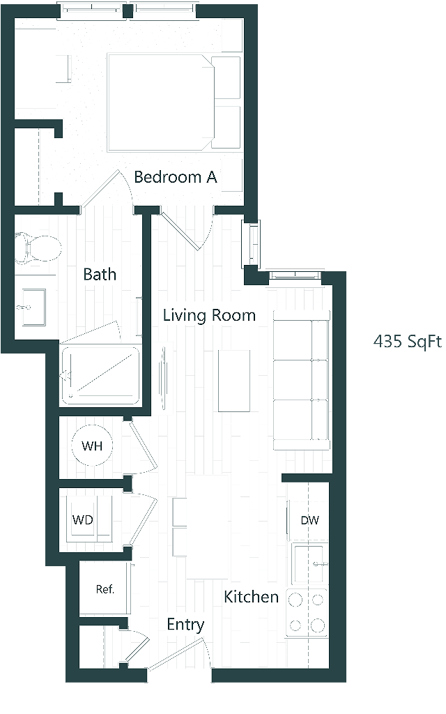 1 Bedroom, 1 Bath