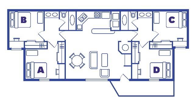 4 Bedroom, 2 Bath East