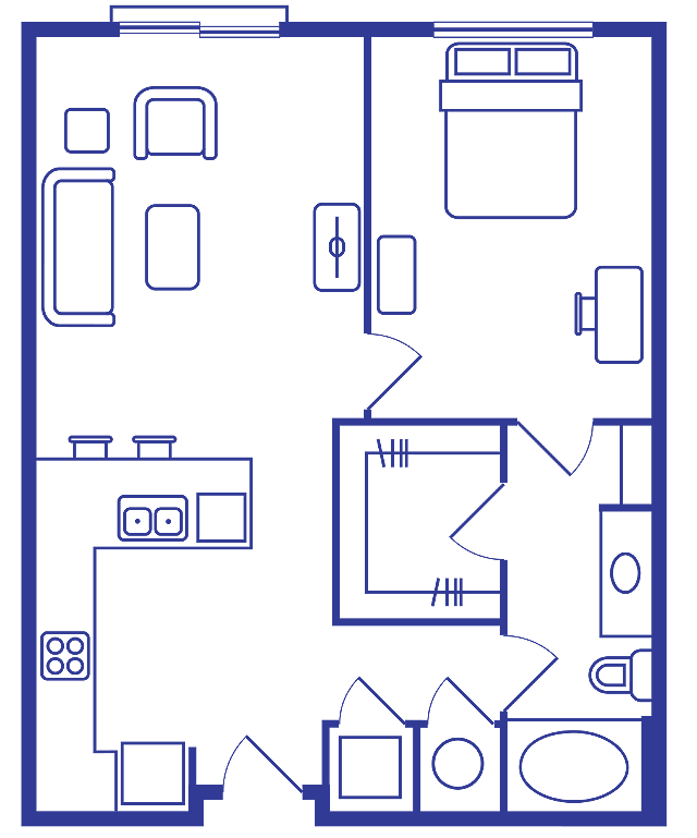 1 BEDROOM, 1 BATH