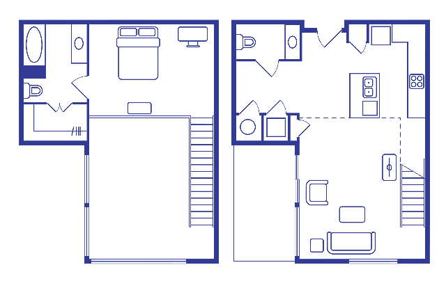 1 BEDROOM, 1.5 BATH LOFT