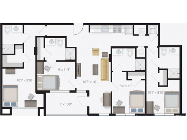 University House Midtown - 4 BEDROOM, 4 BATH