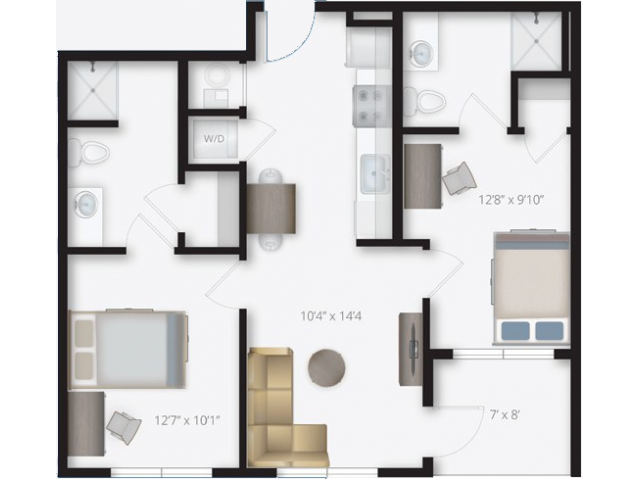 University House Midtown - 2 BEDROOM, 2 BATH