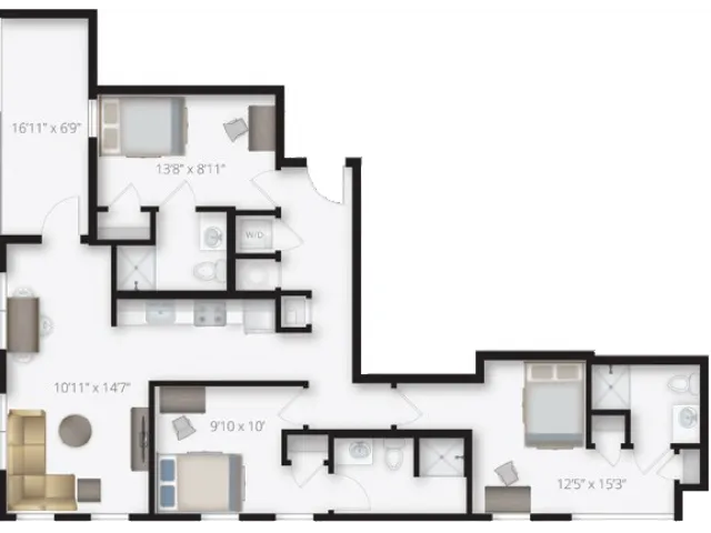 University House Midtown - 3 BEDROOM, 3 BATH