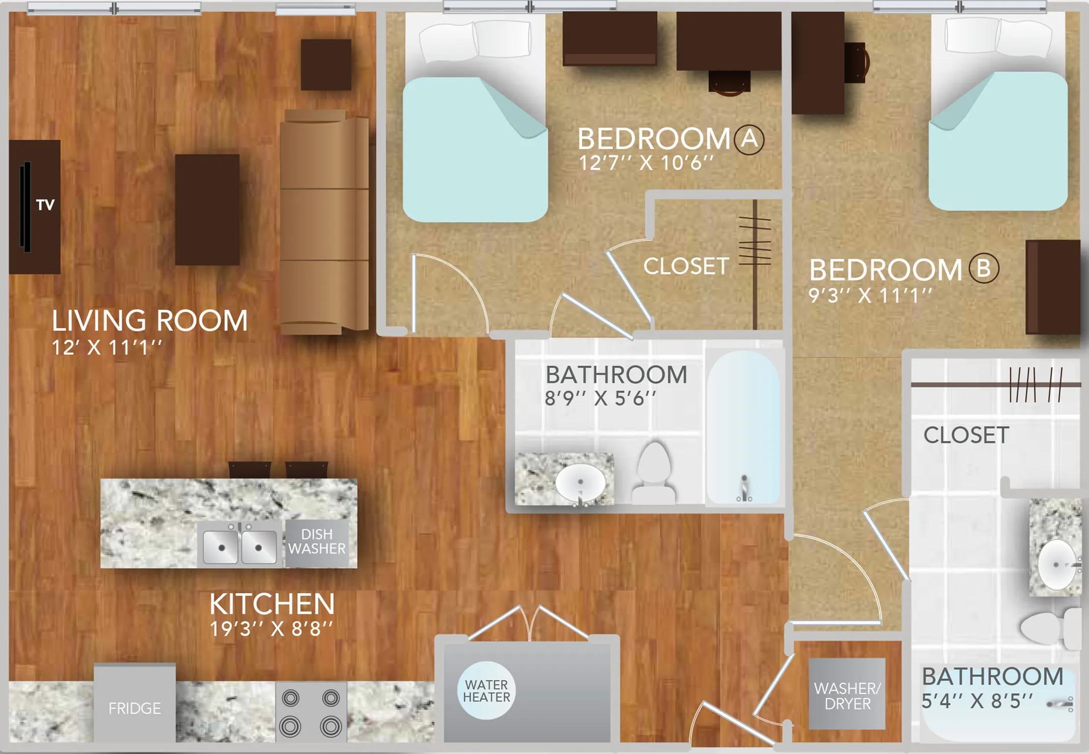 Atmosphere - 2 BEDROOM, 2 BATH XL