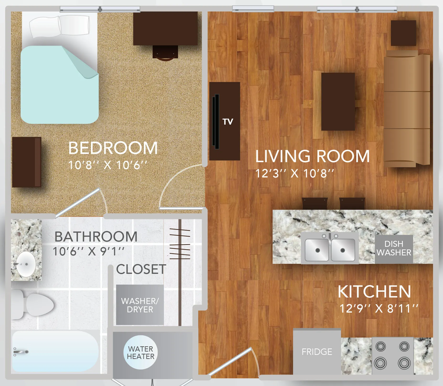 Atmosphere - 1 BEDROOM, 1 BATH