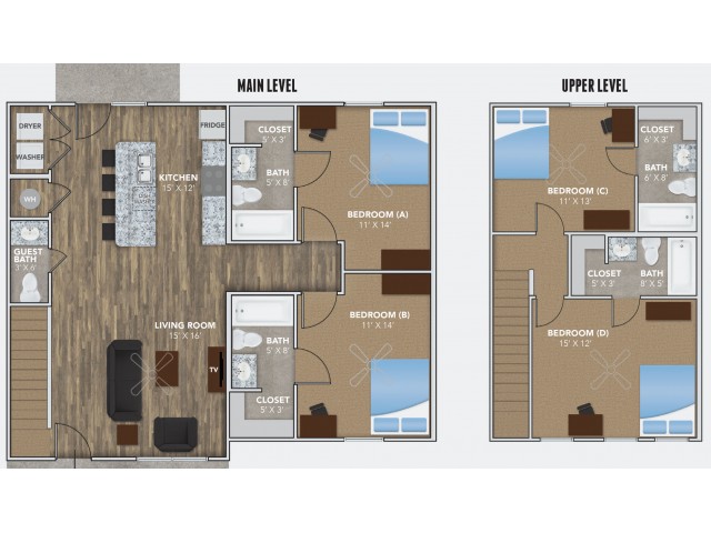 Annex - 4 BEDROOM, 4.5 BATH XL COUPLED COTTAGE