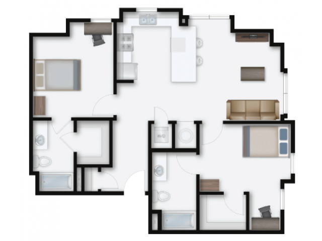 2 BEDROOM, 2 BATH XL