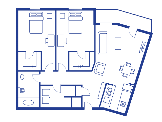 2 Bedroom, 1 Bath