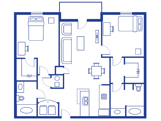 2 Bedroom, 2 Bathroom