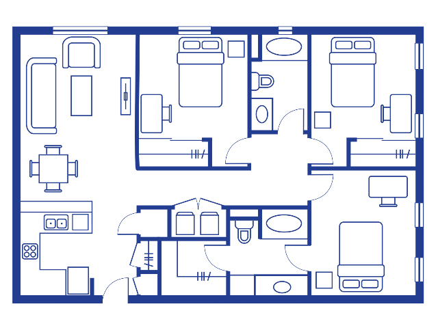 3 Bedroom, 2 Bathroom