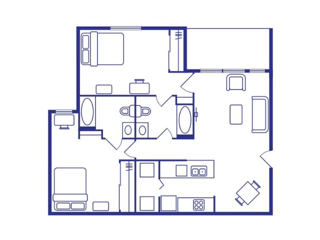 2 BEDROOM, 2 BATH