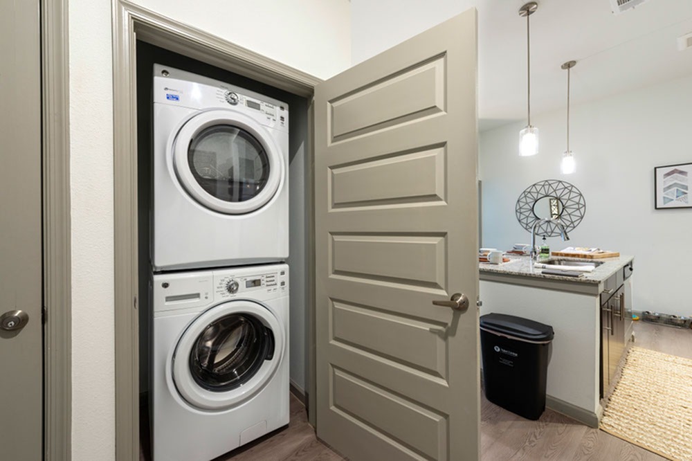 Full-sized washer and dryer in each apartment