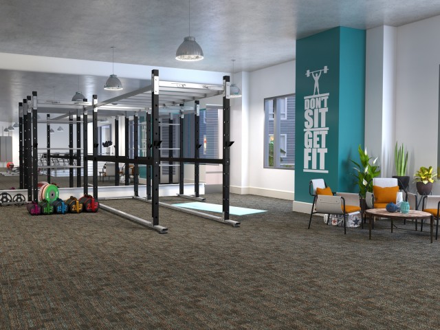 Image of 4,000 sq. ft. two story fitness center with separate fitness studio for Lark San Antonio
