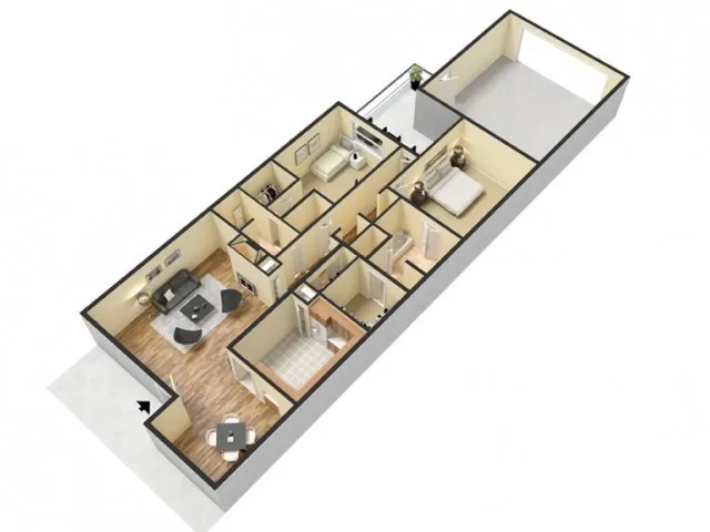 B6 type 3D furnished