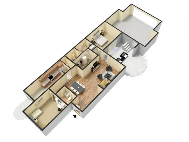 B1 type 3D furnished