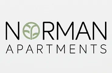 Christmas-themed announcement for Norman Apartments' holiday hours with candy canes and ornaments.