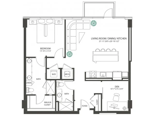 One Bedroom Den Penthouse P6