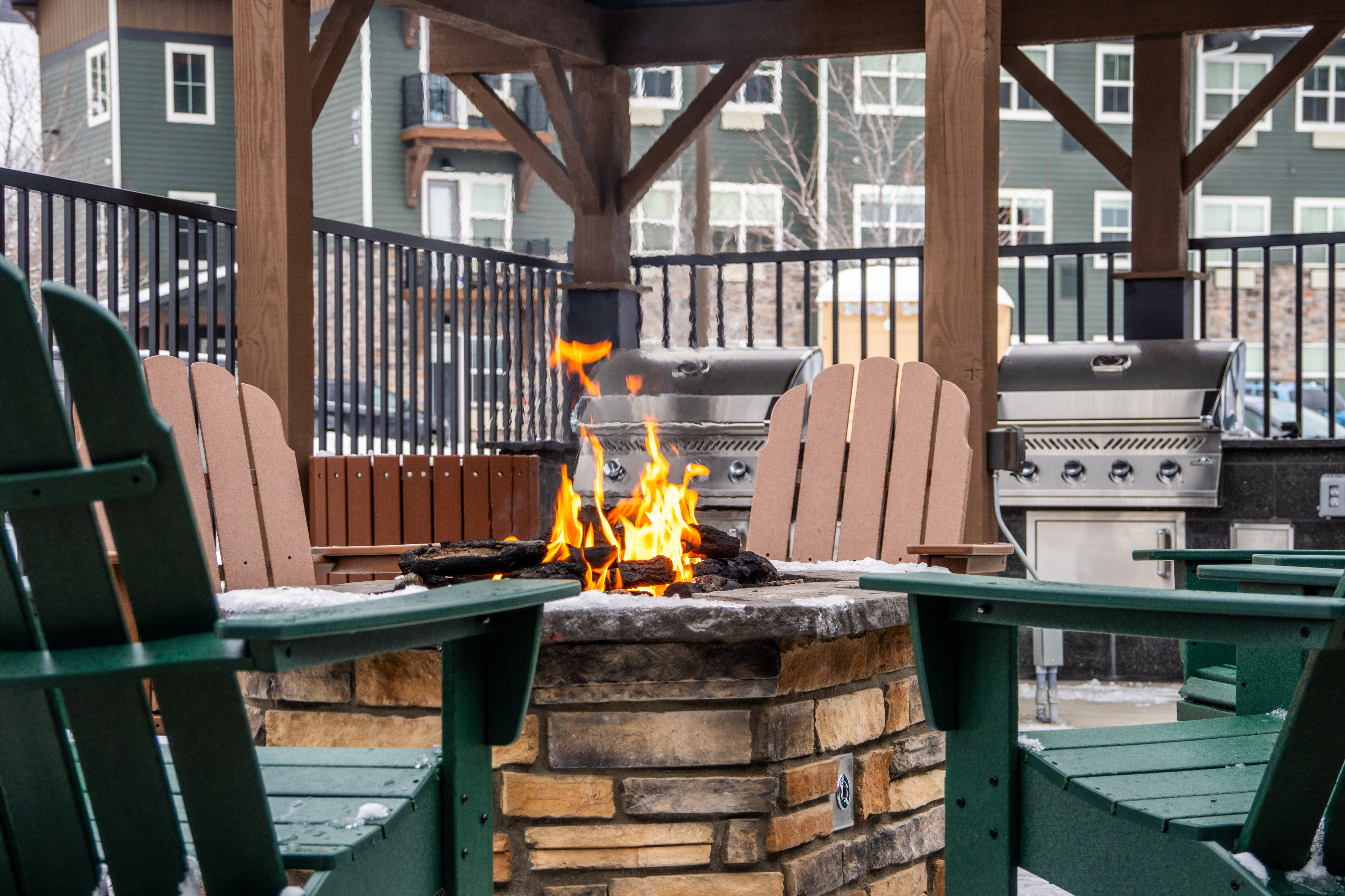 Large stone fire pit to enjoy star-lit nights