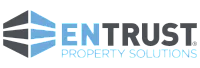 Logo of Entrust Property Solutions with a geometric design in blue and black.