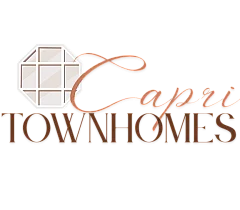 Elegant Capri Townhomes logo featuring a stylized window design, capturing the essence of luxury and modern living.
