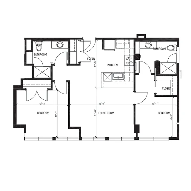 Stadium Lofts - Two Bedroom - Style A