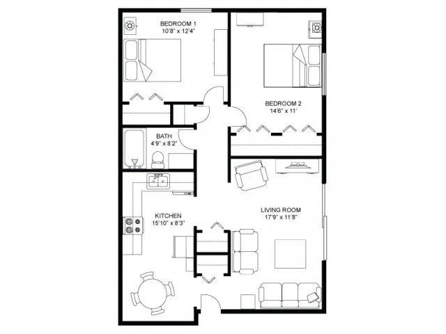 Woodland Village Apartments - 2 Bedroom 1 Bath