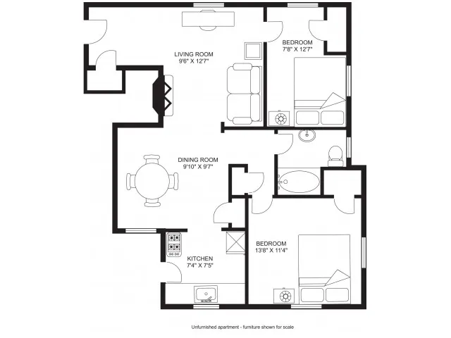 Walnut Manor - 2 Bedroom 1 Bath