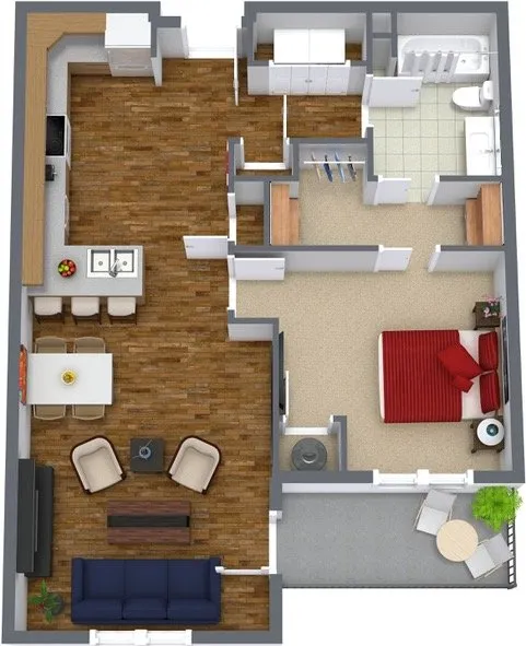 One Bedroom Floorplan