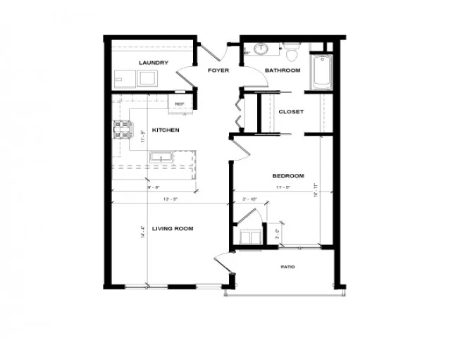 1 Bedroom/ 1 Bathroom
