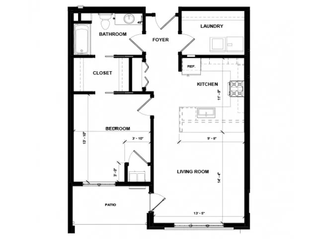 1 Bedroom/ 1 Bathroom