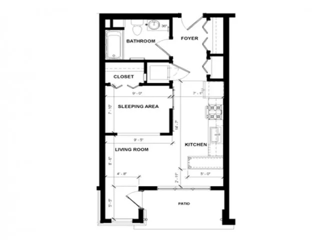 1 Bedroom/ 1 Bathroom
