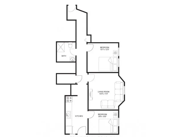 The Windsor - 2 Bedroom 1 Bath