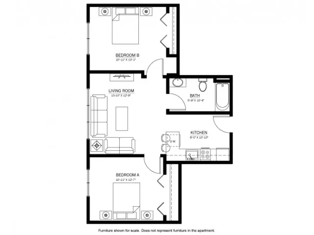 Two Bedroom/One Bathroom, Style A