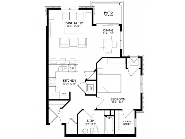 Buildings A & B - 1 Bedroom -  Units 111, 211