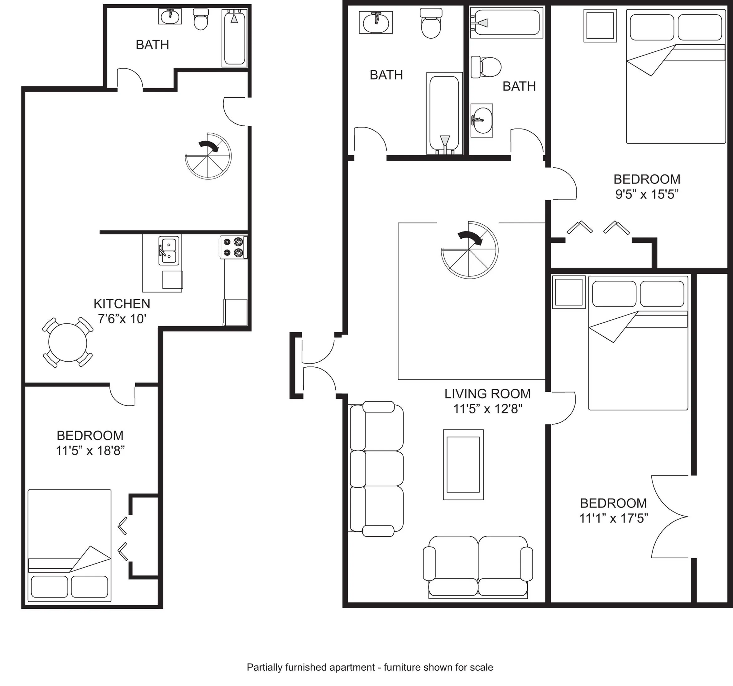 3 Bedroom, 3 Bathroom 3 Bed Apartment Princeton Kendall