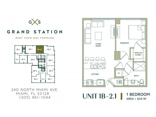 1 Bed ! Bath | Apartment in Miami | Grand Station