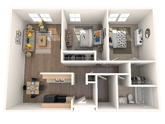 Eagle Pointe Two Bedroom One Bath 950 SQFT