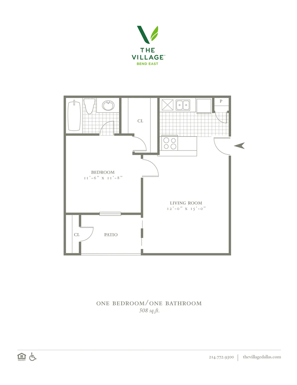One Bedroom/One Bath - 508sf