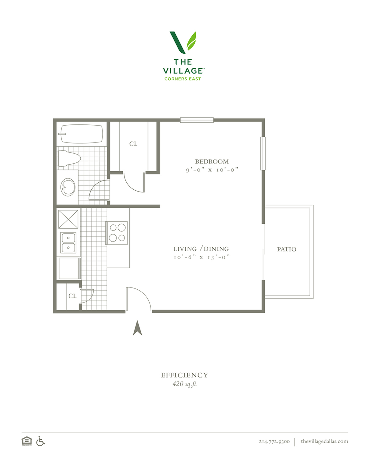 Studio. 420 Sqft.