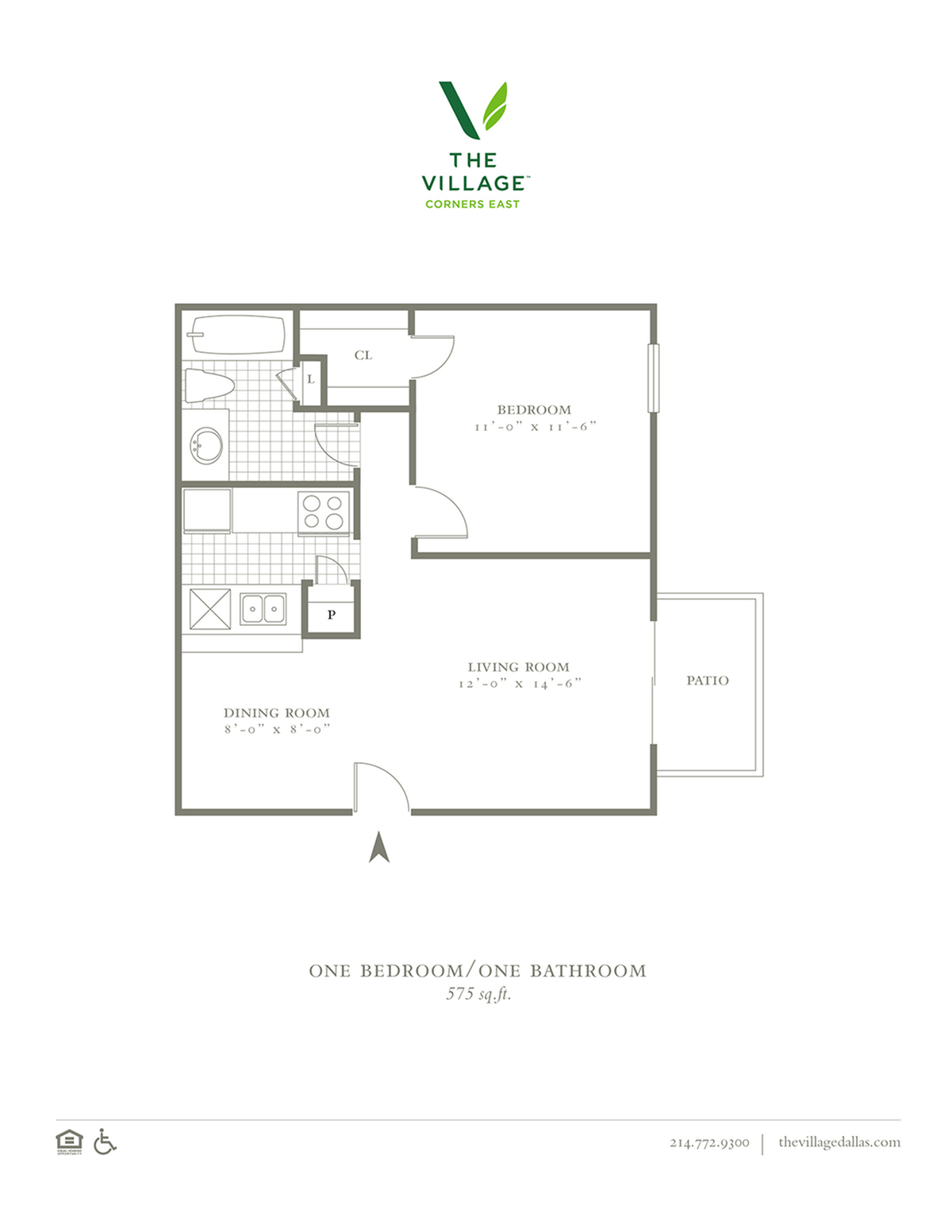 One Bed. One Bath. 575 Sqft.