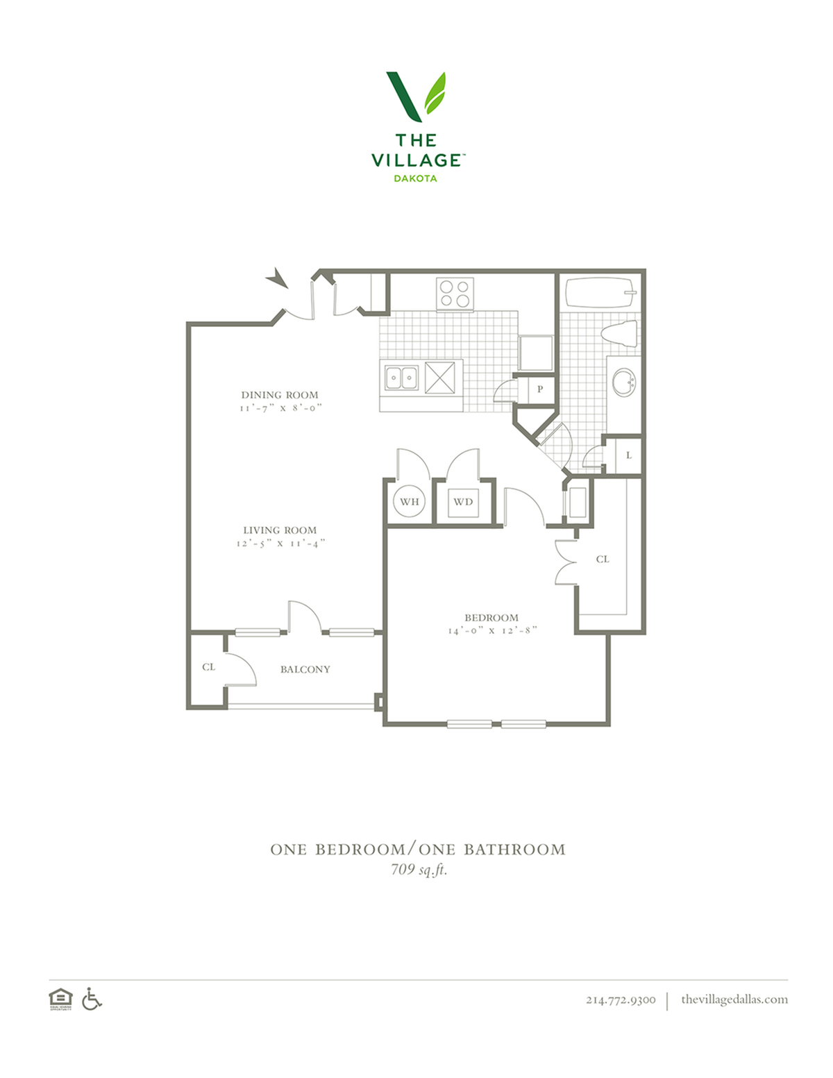 One Bedroom/One Bath - 709/717sf